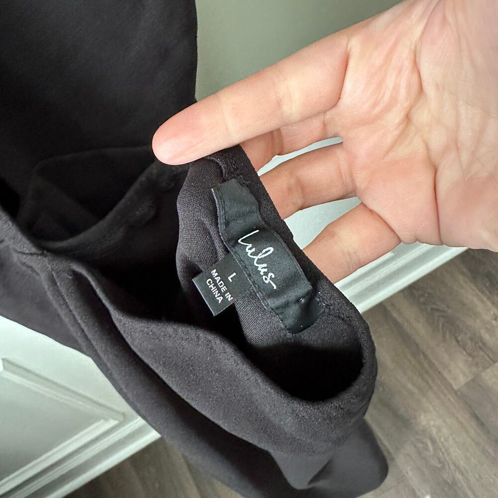 Lulus Thinking Out Loud Black Backless Jumpsuit Large Womens - Picture 5 of 6